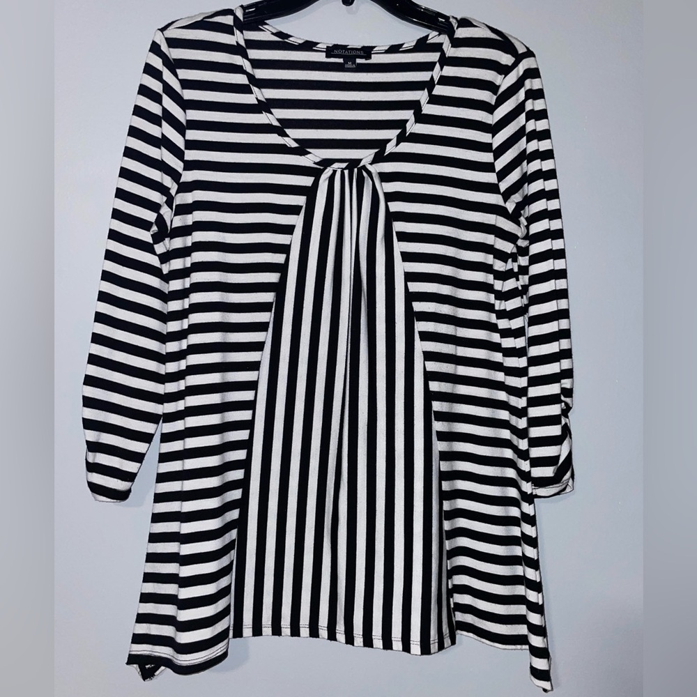 🖤Notations Black and White Striped Women's Top